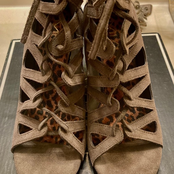 Suede Ankle Wedge Booties - Picture 2 of 8